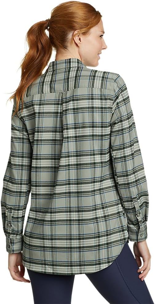 Eddie Bauer Womens Expedition Performance Flannel 20 ShirtPetite Pistachio