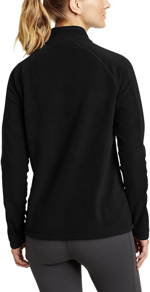 Eddie Bauer Womens Fast Fleece RaglanSleeve 14Zip  SolidBlack