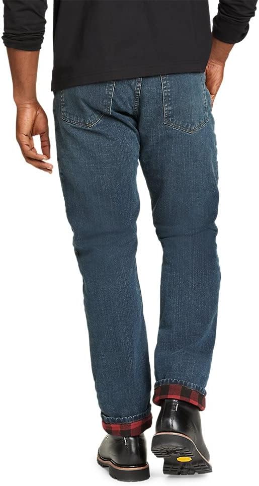 Eddie Bauer Mens H2Low Flex FlannelLined JeansRegular Slate Blue