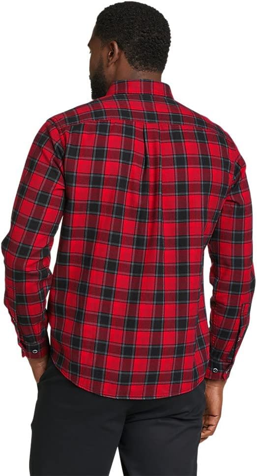 Eddie Bauer Mens Eddies Favorite Flannel Shirt  SlimTall Royal Red