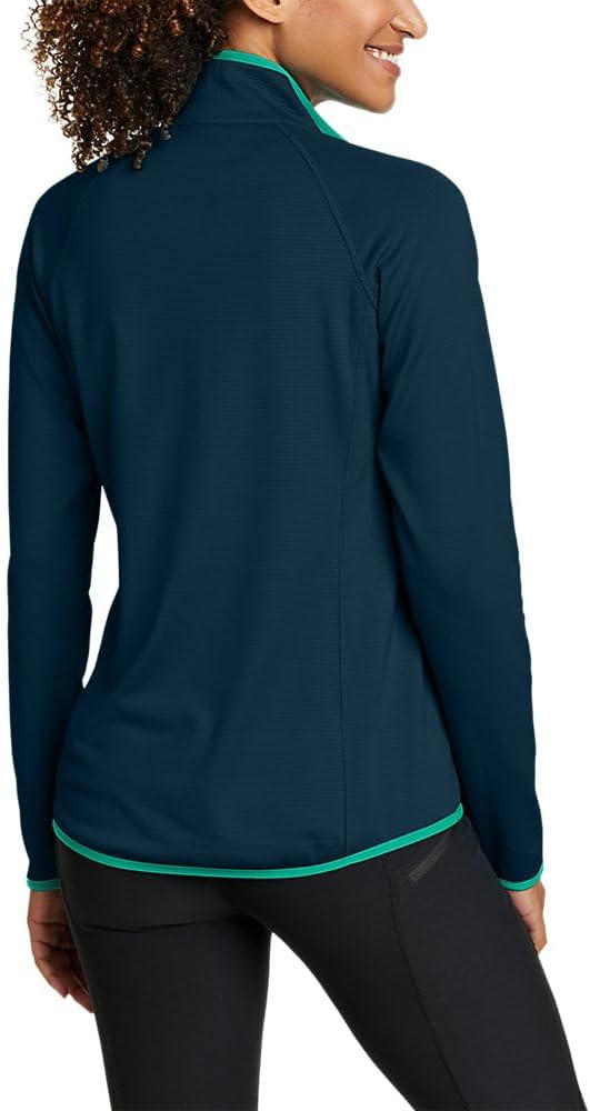 Eddie Bauer Womens Activator Grid Fleece FullZipPeacock