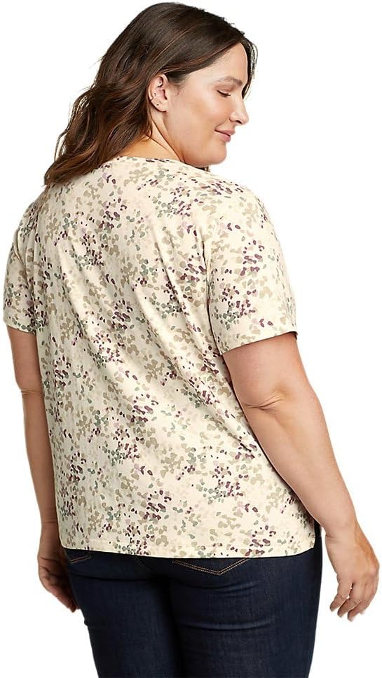 Eddie Bauer Womens Everyday Essentials ShortSleeve TShirt  PrintedPlus Ivory