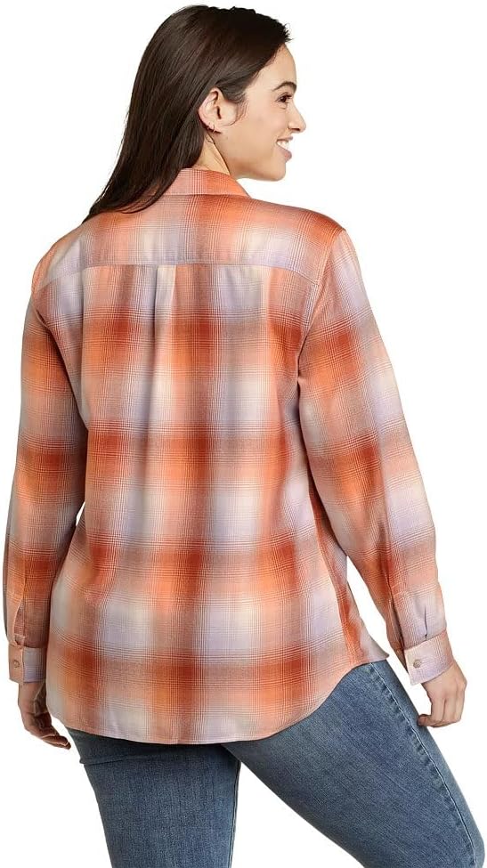 Eddie Bauer Womens Firelight Flannel ShirtBurnt Orange