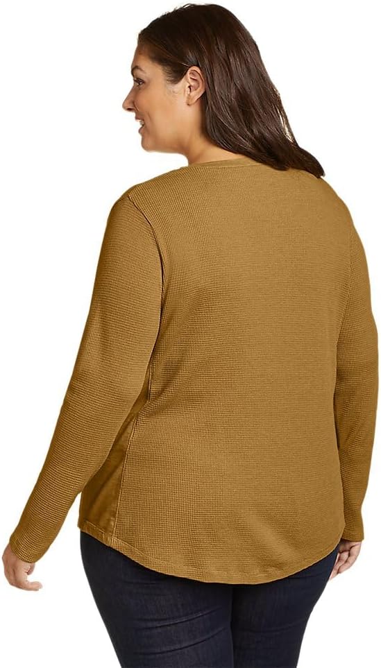 Eddie Bauer Womens Myriad ThermalJersey Mix HenleyPlus Antique Bronze