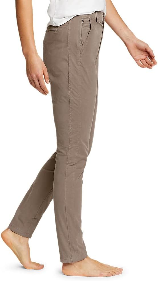 Eddie Bauer Womens Voyager HighRise Chino Slim PantsRegular Driftwood