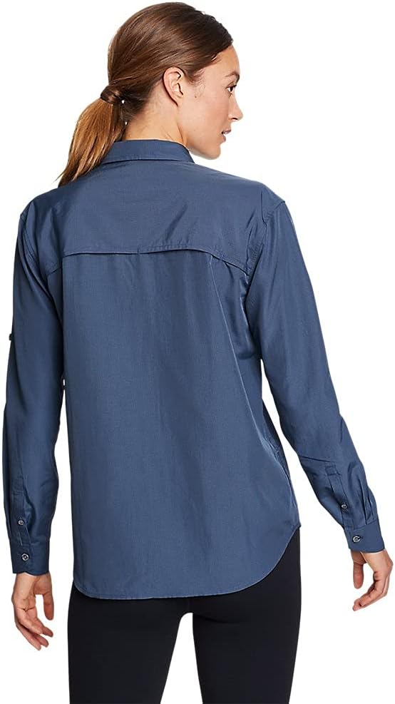 Eddie Bauer Womens UPF Guide LongSleeve ShirtRegular Medium Indigo