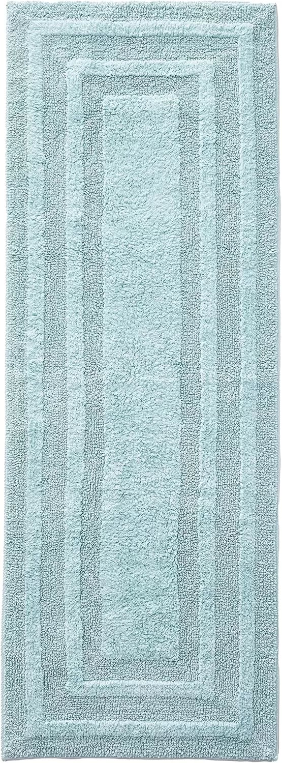 imageEddie Bauer  Bathroom Rugs Set Soft Tufted Cotton Bathroom Decor Super Absorbent ampamp Quick Dry Logan Chrome Grey 2 PieceTurquoise