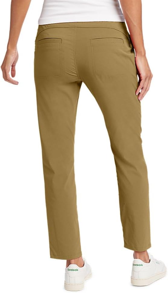 Eddie Bauer Womens Sightscape Horizon Slim Straight Ankle PantsPetite Dk Tan