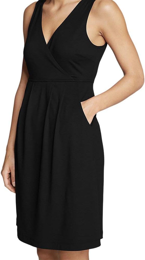 Eddie Bauer Womens Aster Crossover Dress  SolidRegular Black