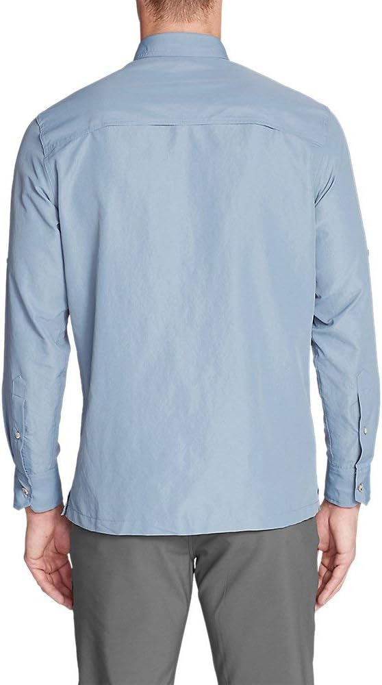 Eddie Bauer Mens Ripstop Guide LongSleeve ShirtChambray Blue