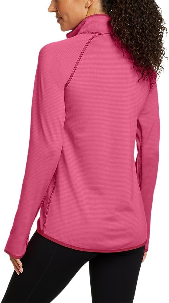 Eddie Bauer Womens Activator Grid Fleece HalfZipBerry