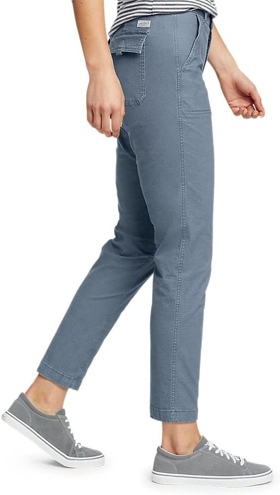 Eddie Bauer Womens Adventurer Stretch Ripstop Ankle PantsPetite Chambray Blue