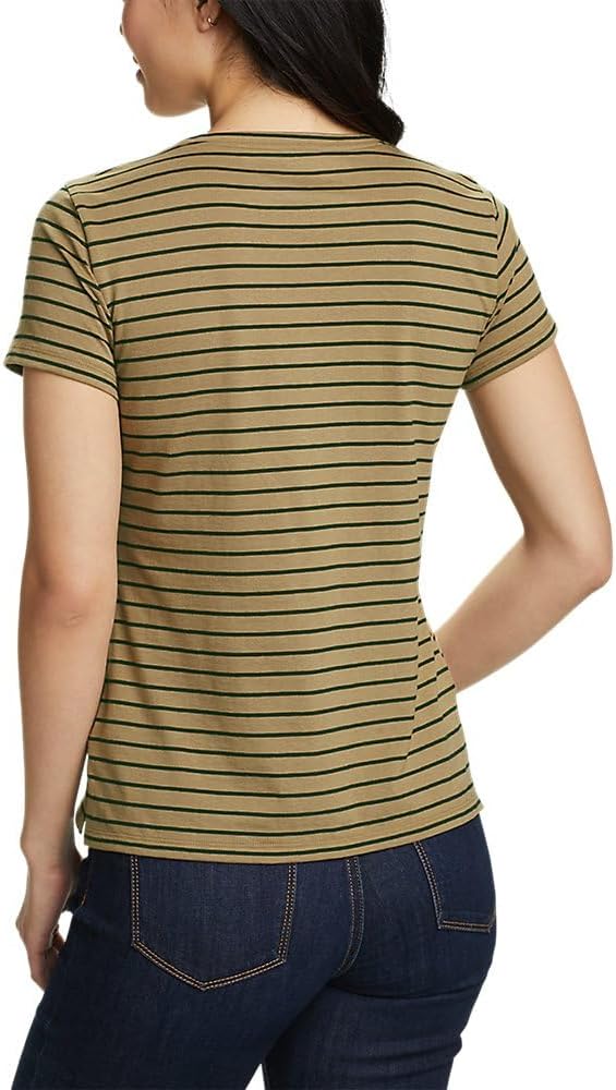 Eddie Bauer Womens Coast and Climb ShortSleeve VNeck TShirtDk Tan