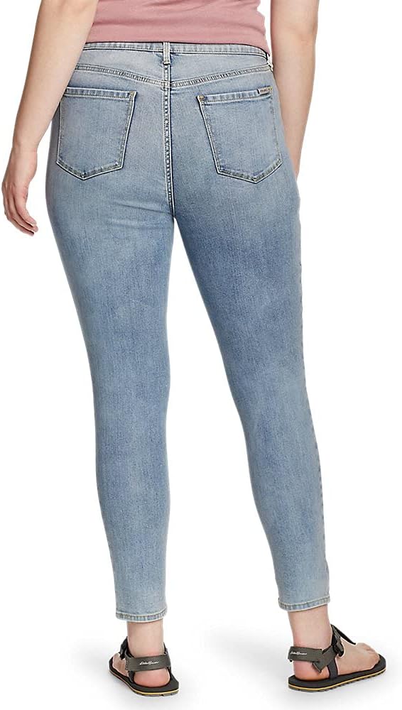 Eddie Bauer Womens Voyager HighRise Skinny Jeans  Slightly CurvyTall Blue Haze