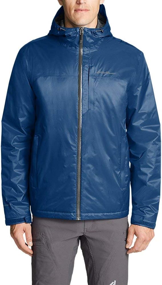 Eddie Bauer Mens Cloud Cap Insulated Rain Jacket True Blue Regular XLEddie Bauer Mens Cloud Cap Insulated Rain Jacket True Blue Regular XL