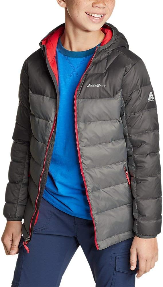 Eddie Bauer Boys Downlight Hooded Jacket Peak Blue Regular MEddie Bauer Boys Downlight Hooded Jacket Peak Blue Regular M