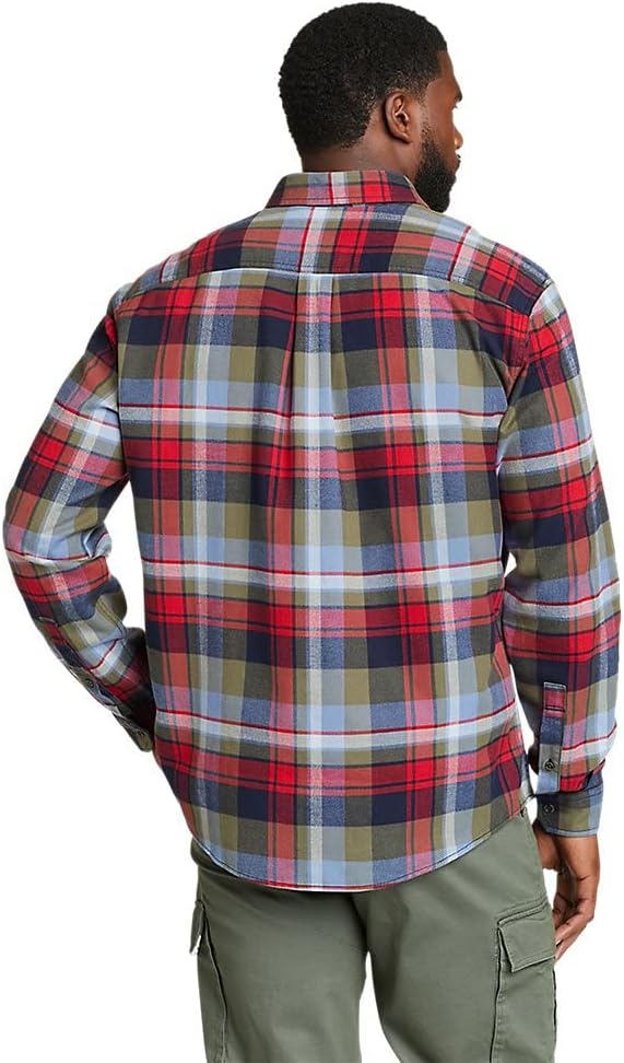 Eddie Bauer Mens Eddies Favorite Classic Fit Flannel Shirt  PlaidRegular Atlantic