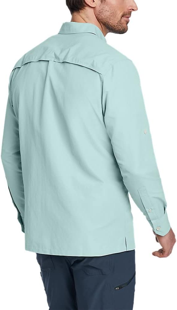 Eddie Bauer Mens Ripstop Guide LongSleeve ShirtSea Blue