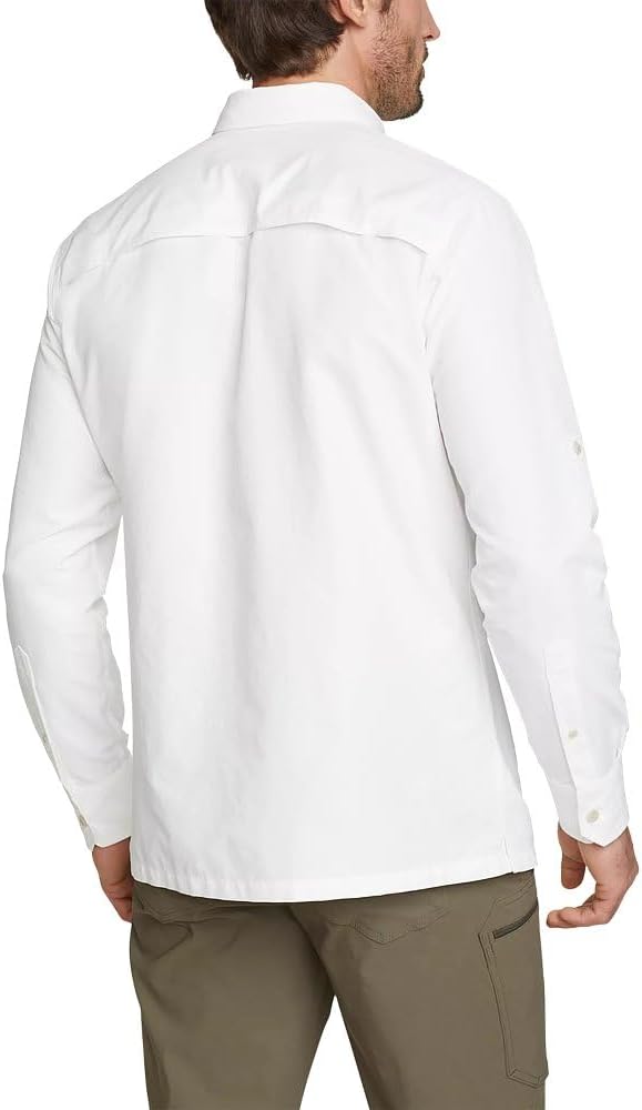 Eddie Bauer Mens Ripstop Guide LongSleeve ShirtWhite