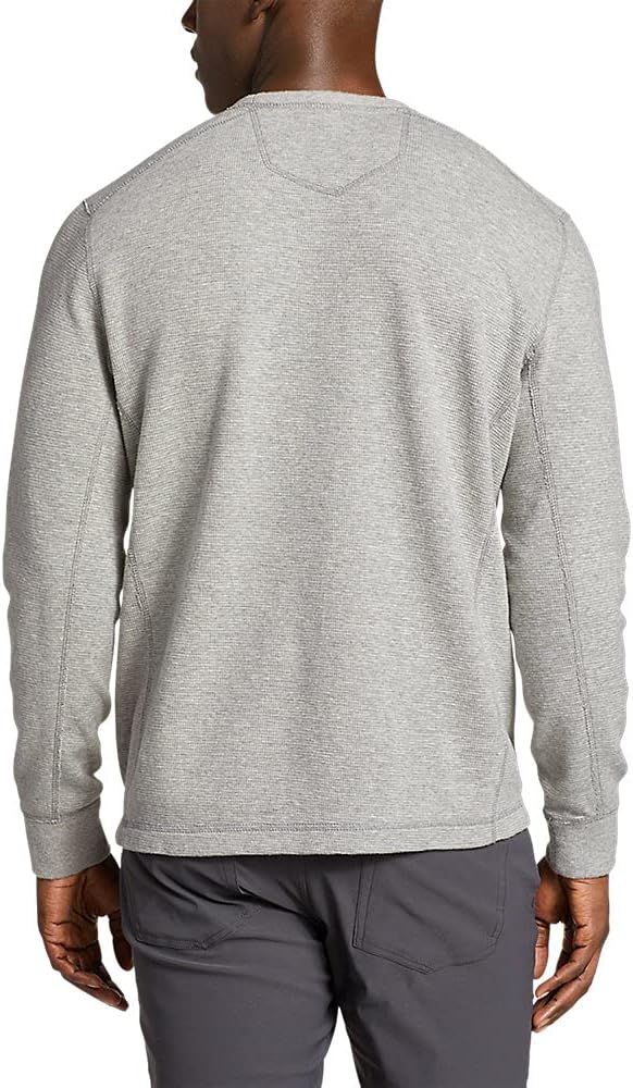 Eddie Bauer Mens Eddies Favorite Ultrasoft Thermal CrewRegular Lt Htr Gray