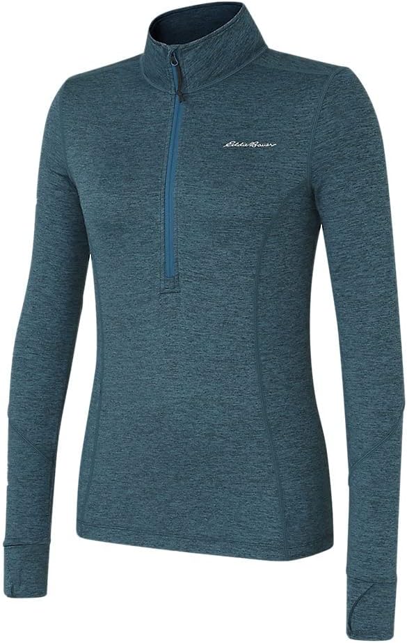 Eddie Bauer Womens Standard Brushed HalfZip Jacket Sweater BaselayerHtr Dk Teal