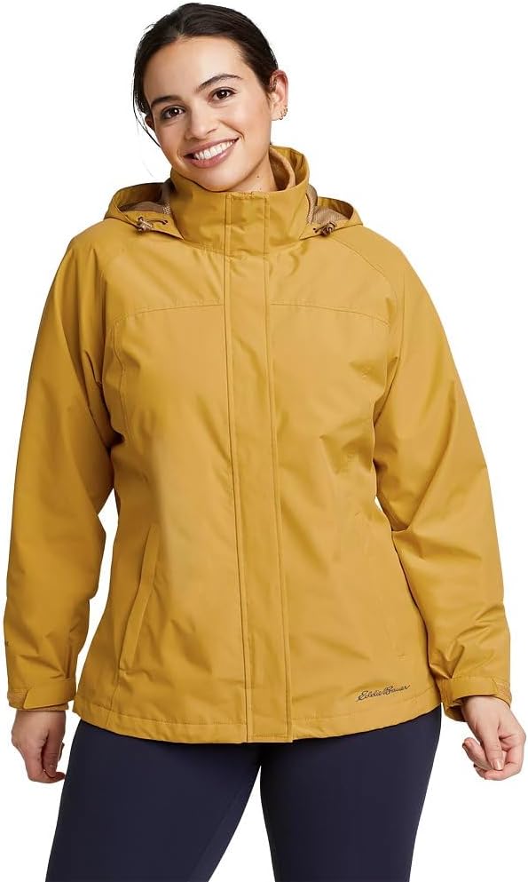 Eddie Bauer Womens Packable Rainfoil JacketButterscotch Recycled