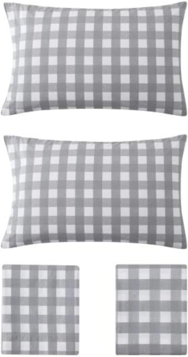 Eddie Bauer  Twin Sheets Cotton Percale Bedding Set Crisp amp Cool Home Decor Eddies Oar 3 pieces Twin White and BlueKing Lakehouse Plaid GreyWhite