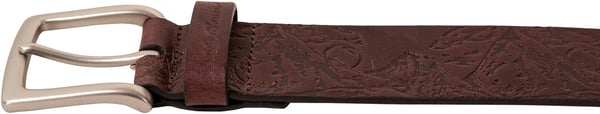 Eddie Bauer Mens Casual Leather Belt with Metal BuckleBrown Debossed Adventure