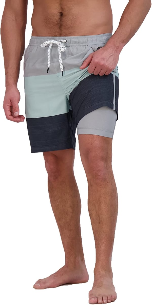 imageEddie Bauer Mens SPF 50 Volley Swim Trunk 8quot Inseam Comes with Comfort Liner  Ultimate Comfort ampamp StretchStorm