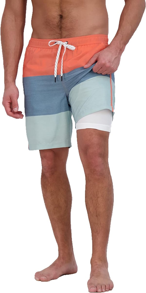 Eddie Bauer Mens SPF 50 Volley Swim Trunk 8 Inseam Comes with Comfort Liner  Ultimate Comfort  StretchCeladon