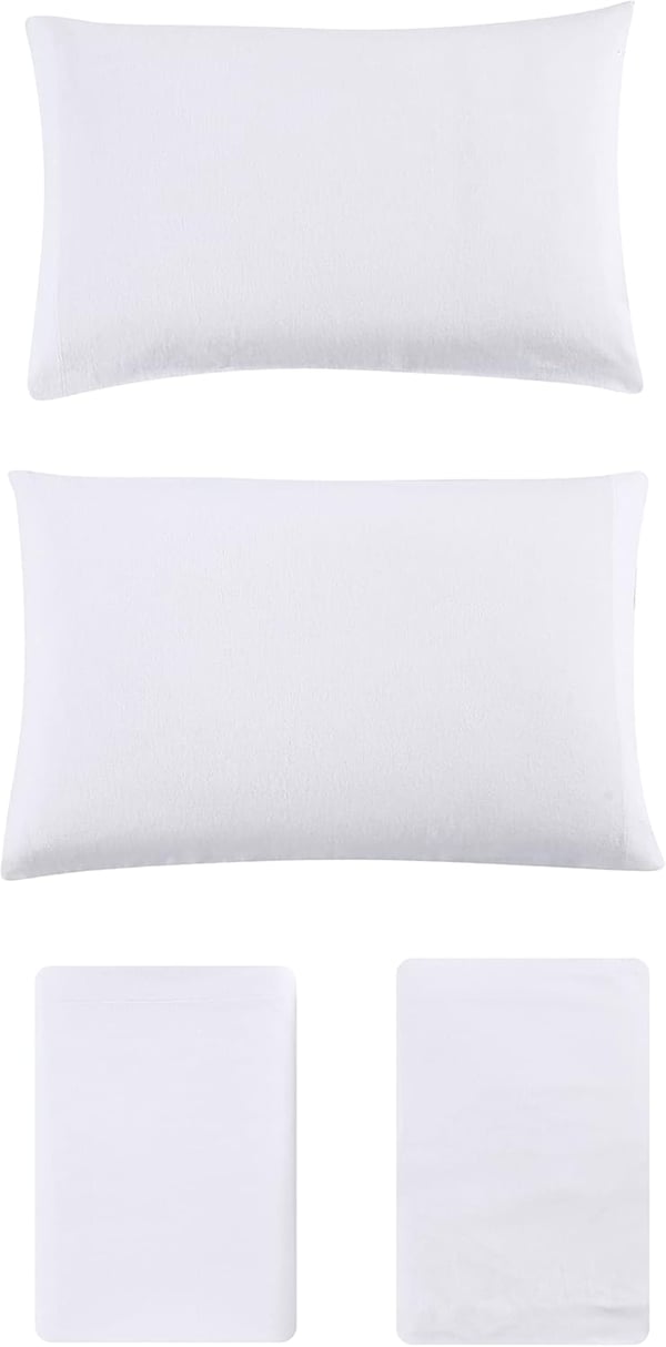 Eddie Bauer  Queen Sheets Cotton Flannel Bedding Set Brushed for Extra Softness Cozy Home Decor White QueenWhite