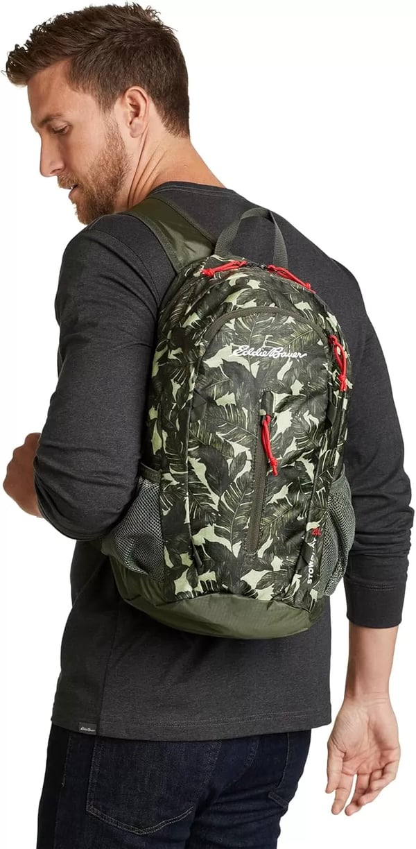 imageEddie Bauer Stowaway Packable BackpackMade from Ripstop Polyester Onyx 30LDark Loden