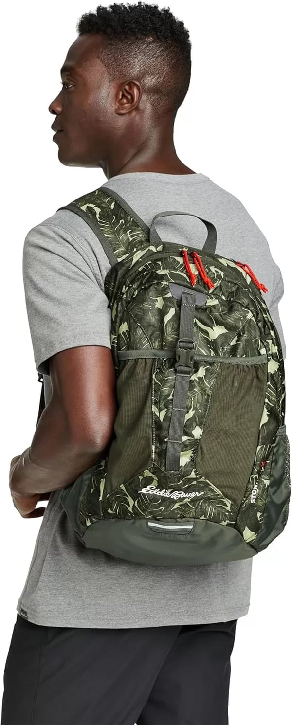 imageEddie Bauer Stowaway Packable BackpackMade from Ripstop Polyester Onyx 30LDark Loden