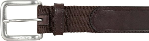 Eddie Bauer Mens Casual Leather Belt with Metal BuckleBrown Rugged