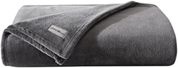 Eddie Bauer Twin Blanket Ultra Soft amp Cozy Plush Home Dcor All Season Bedding Solid Grey TwinKing Dark Grey