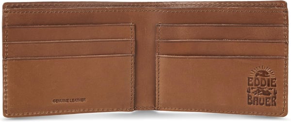 Eddie Bauer Mens Outdoor Leather Bifold Wallet with 6 Card Slots Brown One SizeEddie Bauer Mens Outdoor Leather Bifold Wallet with 6 Card Slots Brown One Size