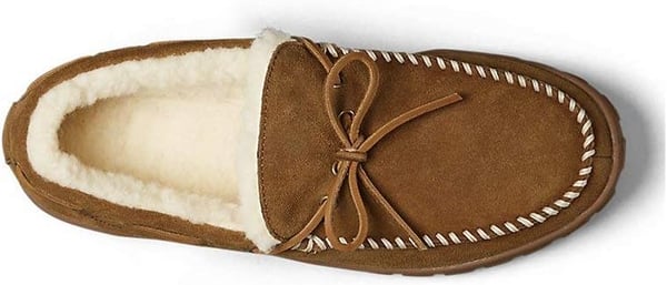 Eddie Bauer Mens ShearlingLined Moccasin SlipperTan Beige