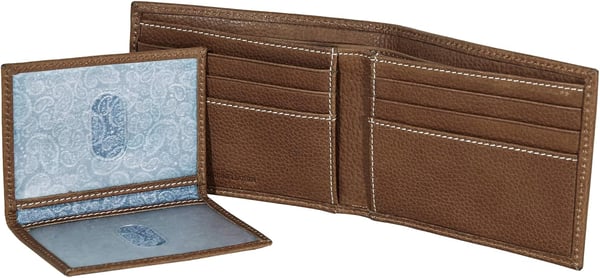 Eddie Bauer Mens Signature Top Stitch Leather Bifold Passcase Wallet with 6 Card Slots and RFID Protection Tan One SizeEddie Bauer Mens Signature Top Stitch Leather Bifold Passcase Wallet with 6 Card Slots and RFID Protection Tan One Size