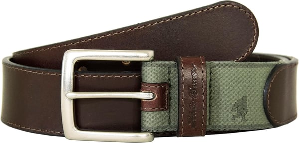 Eddie Bauer Mens Casual Leather Belt with Metal BuckleBrown Rugged W Sasquatch