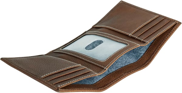 Eddie Bauer Mens Signature Top Stitch Leather Trifold Wallet with 6 Card Slots and RFID Protection Tan One SizeEddie Bauer Mens Signature Top Stitch Leather Trifold Wallet with 6 Card Slots and RFID Protection Tan One Size