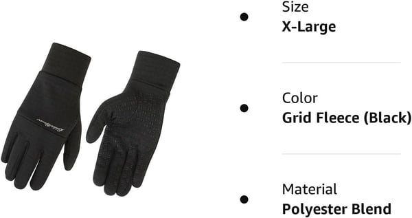 Eddie Bauer Womens Cold Weather Performance GlovesGrid Fleece Black