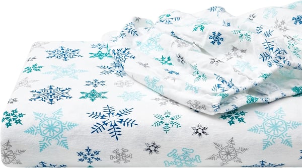 Eddie Bauer  Queen Sheets Cotton Flannel Bedding Set Brushed for Extra Softness Cozy Home Decor Tossed Snowflake QueenEddie Bauer  Queen Sheets Cotton Flannel Bedding Set Brushed for Extra Softness Cozy Home Decor Tossed Snowflake Queen