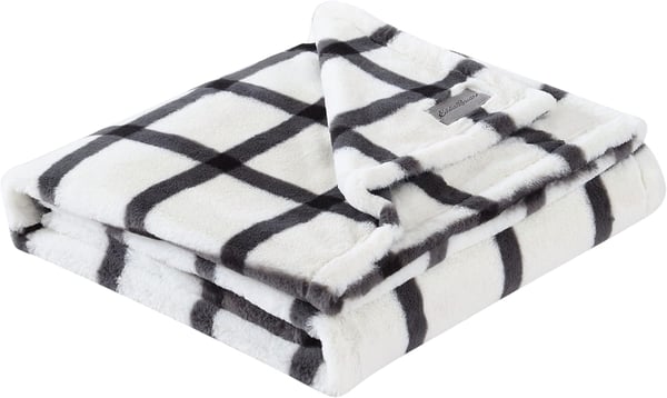 Eddie Bauer  Throw Blanket Faux Fur Reversible Bedding Buffalo Plaid Home Decor for All Seasons RedBlack 50 x 60Throw amp Pillow Cover Set Bunkhouse Plaid Grey