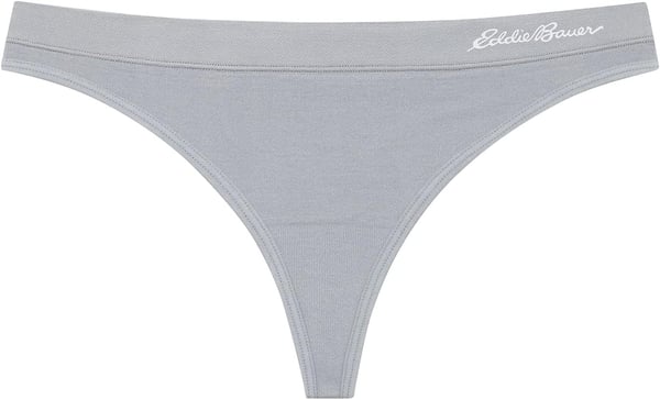 Eddie Bauer Womens Active Stretch Thong Underwear with Elastic Waistband 3 PackCastlerockMindful GrayAthletic Gray