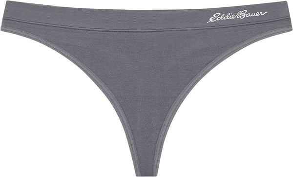 Eddie Bauer Womens Active Stretch Thong Underwear with Elastic Waistband 3 PackCastlerockMindful GrayAthletic Gray