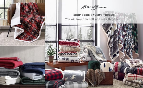 Eddie Bauer  Throw Blanket Super Soft Reversible Cotton Flannel Sherpa Bedding Ideal Christmas ampamp White Elephant Gifts Cozy Plaid Home Decor Montlake Plaid Red ThrowMountain Tartan RedBlackGold