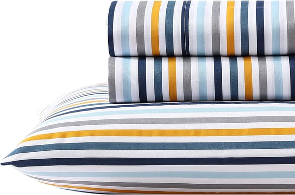 Eddie Bauer Kids  Twin Sheets Stain Resistant Kids Bedding Ideal for Toddler Bedding Set Vivid Stripe Blue TwinVivid Stripe Blue Full