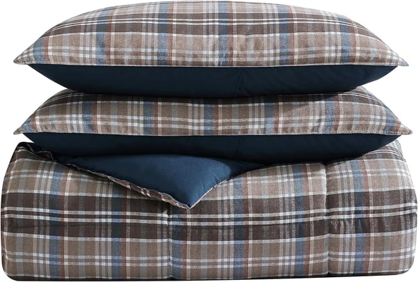 Eddie Bauer Twin Duvet Cover Set Reversible Microsuede Bedding Set with Matching Shams Casual Home Dcor Rugged Plaid Brown TwinRugged Plaid Brown King