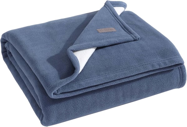 Eddie Bauer UltraPlush Collection Throw BlanketReversible Sherpa Fleece Cover Soft amp Cozy Perfect for Bed or Couch BlueLight GreyThrow BlueLight Grey