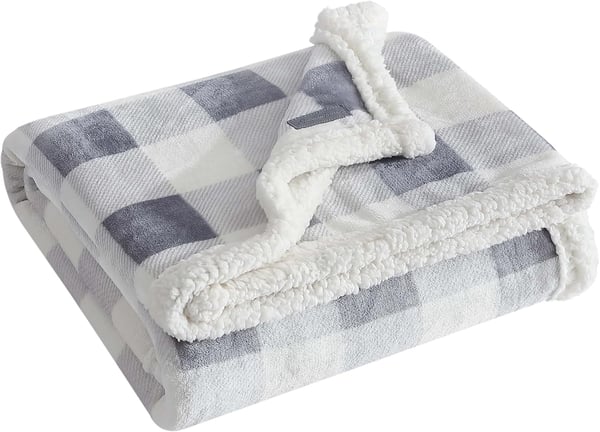 Eddie Bauer  Throw Blanket Super Soft Reversible Sherpa Fleece Bedding Ideal Christmas ampamp White Elephant Gifts Cozy Plaid Home Decor Fair Isle Peak ThrowChrome GreyWhite